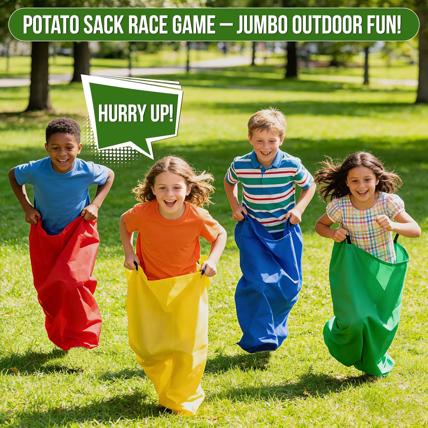 Thumbnail 6 de 4-In-1 Outdoor Games Set for Kids & Adults — 39-Piece Yard Games Kit (sack race, bean bags, egg-and-spoon, three-legged bands)
