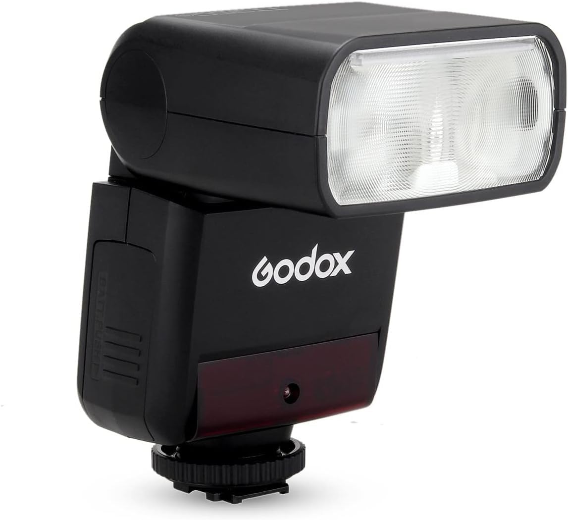 Detalle de Godox TT350N per Nikon: flash TTL con HSS 1/8000s e controllo radio 2,4 GHz