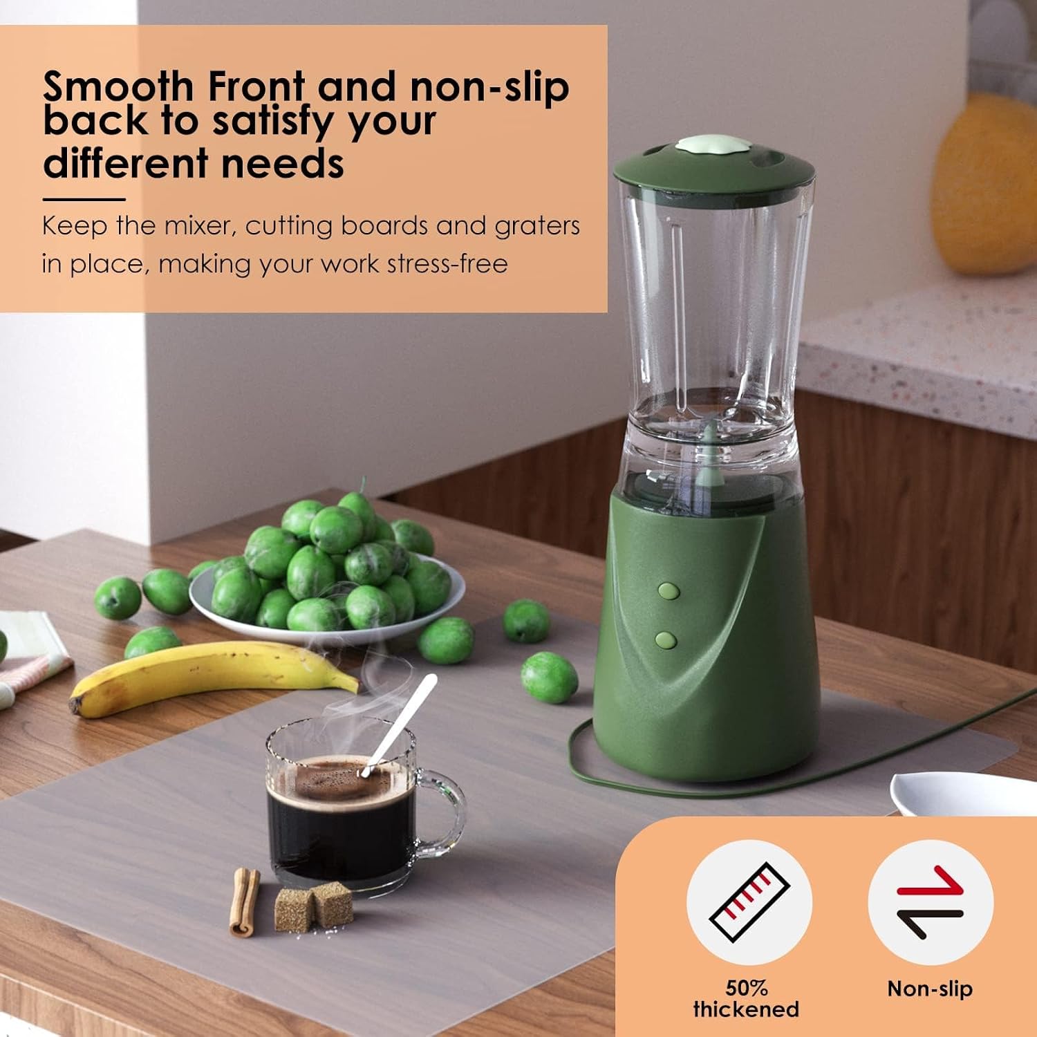 Thumbnail 2 de KitchenRaku Extra Large Silicone Mat for Worktops — 63x43cm, Non-Slip & Heat Resistant