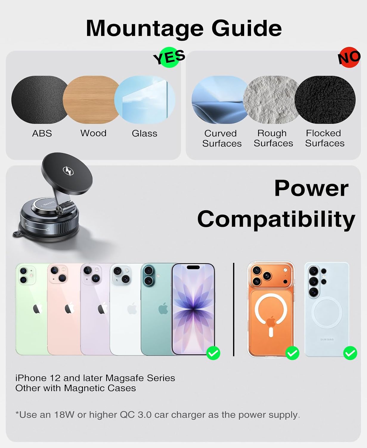 Thumbnail 6 de Beeasy K003S 15W MagSafe Car Charger with Adjustable Magnetic Mount