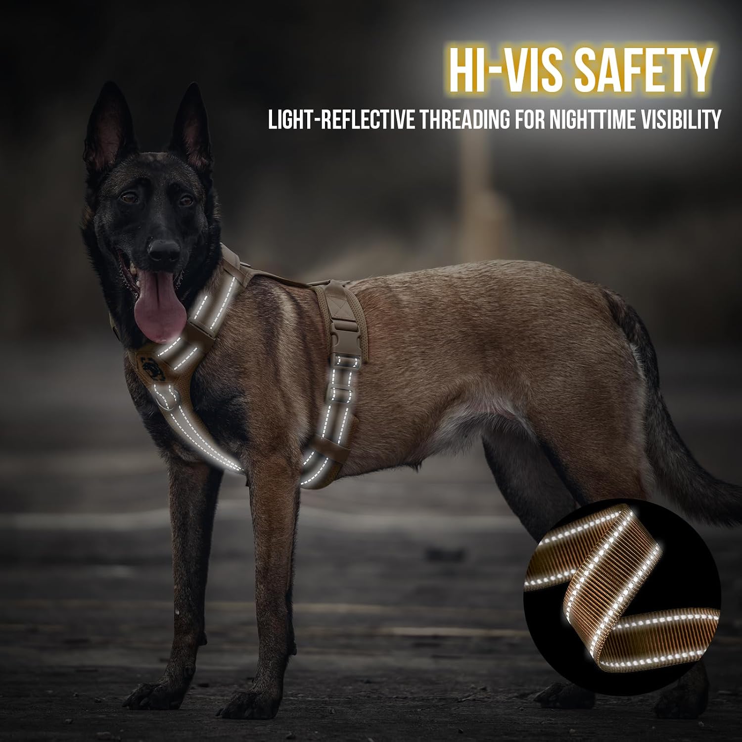 Thumbnail 6 de OneTigris Diesel No Pull Dog Harness (Large) with Reflective Trim, Chest Padding and 1 Handle