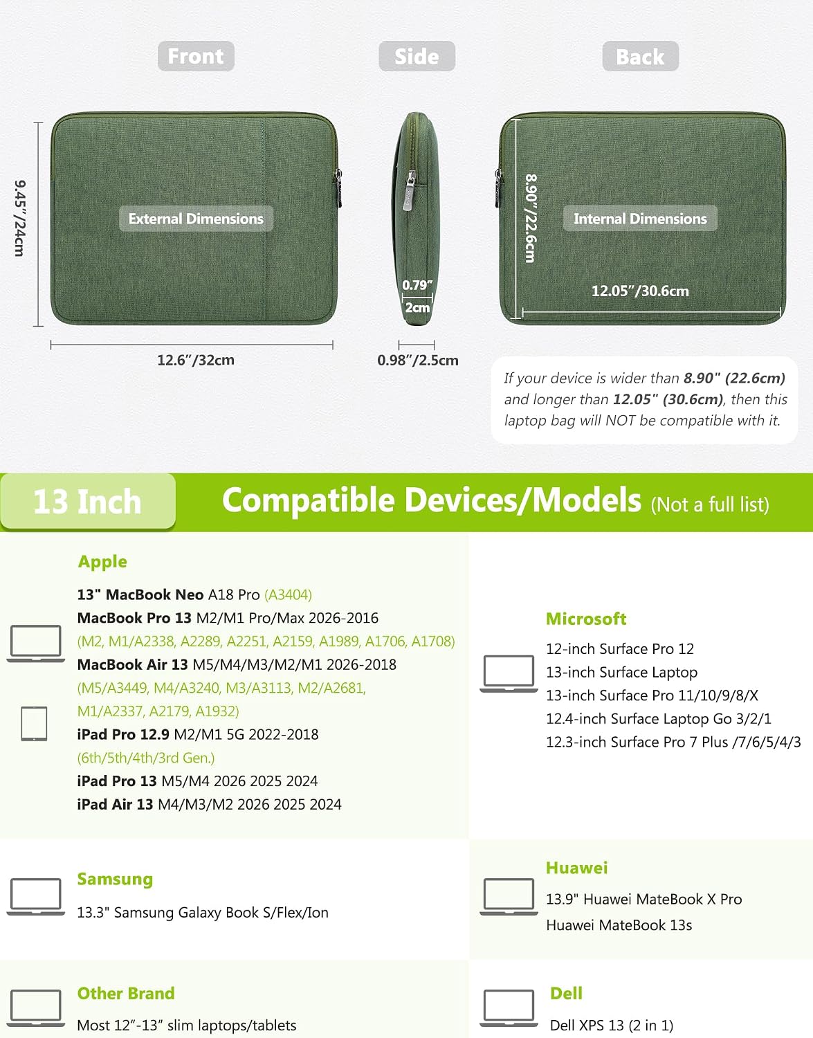 Thumbnail 5 de HYZUO 13 Zoll Laptop Tasche Set