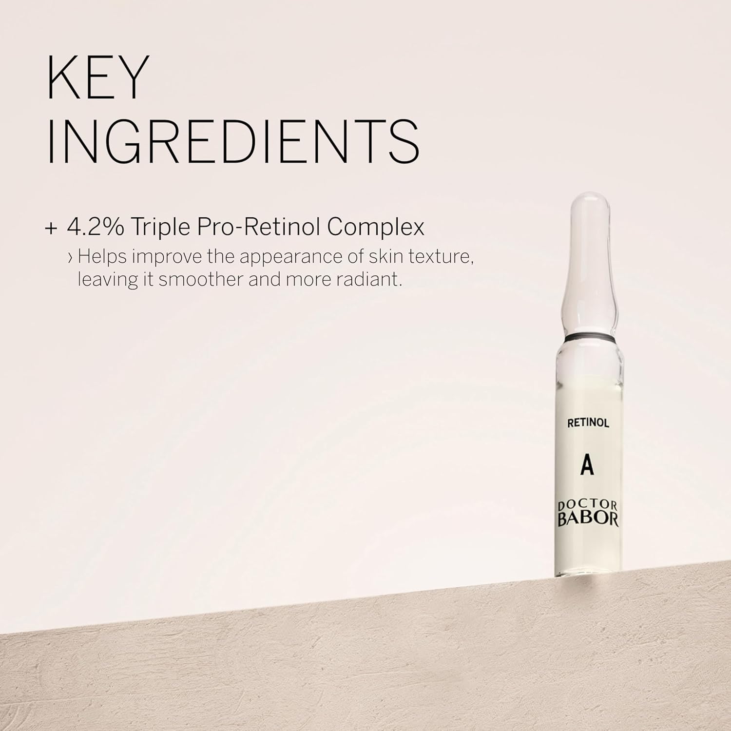 Detalle de BABOR Doctor Babor Renewal Fiale Sierico Concentrato con retinolo incapsulato, bakuchiol e tripeptide (7 x 2 ml)