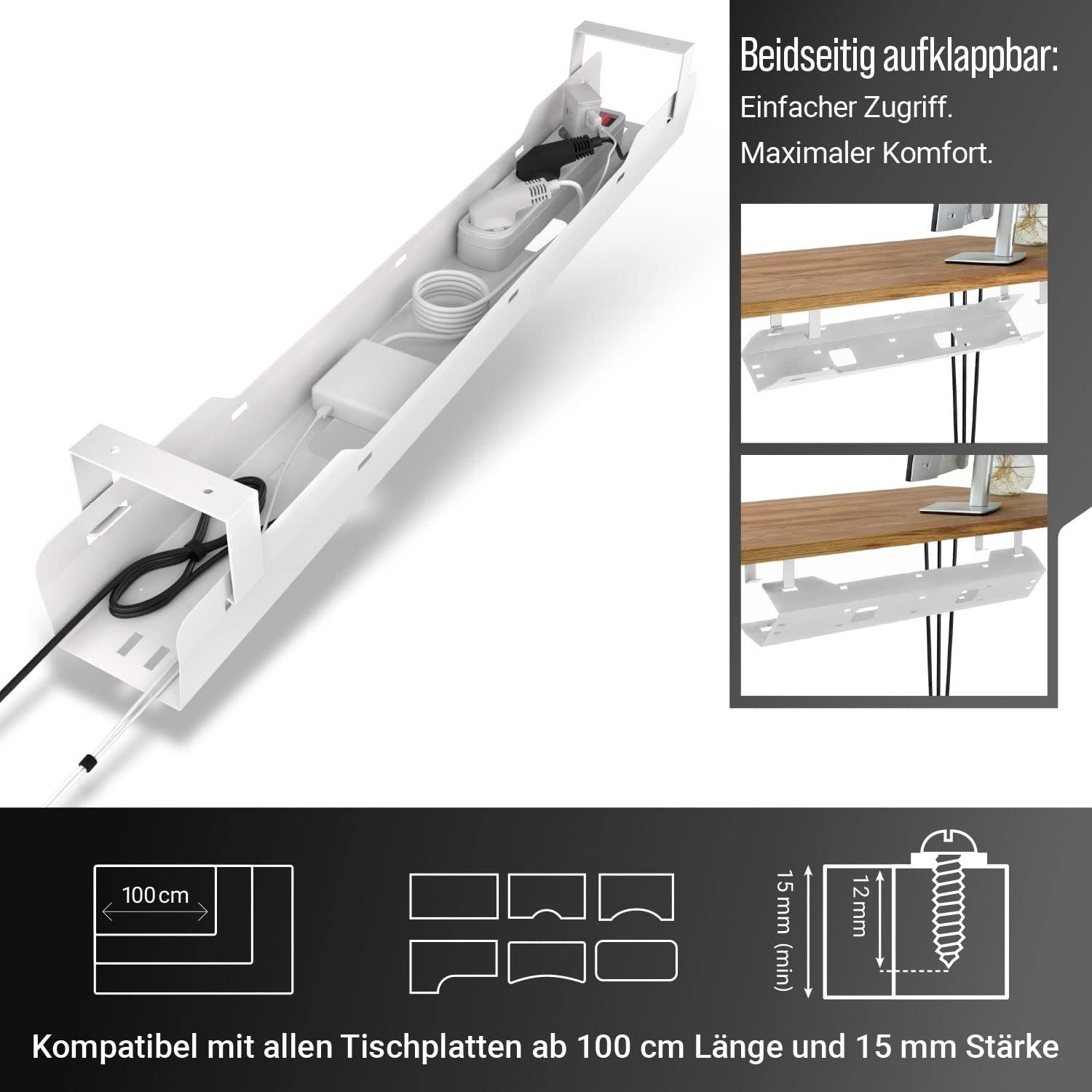 Detalle 1 de Ultimate Setup Kabelwanne Schreibtisch Kabelmanagement