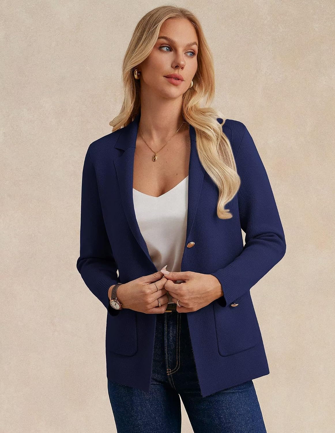Detalle 2 de GRACE KARIN Sweater Blazer Women’s Open Front Cardigan