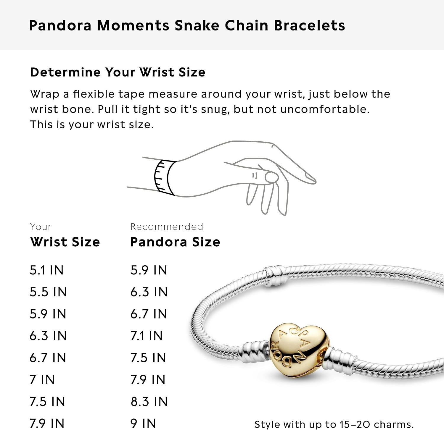 Thumbnail 1 de PANDORA Moments Schiebeverschluss Schlangen-Gliederarmband – Sterling-Silber, Größe 28