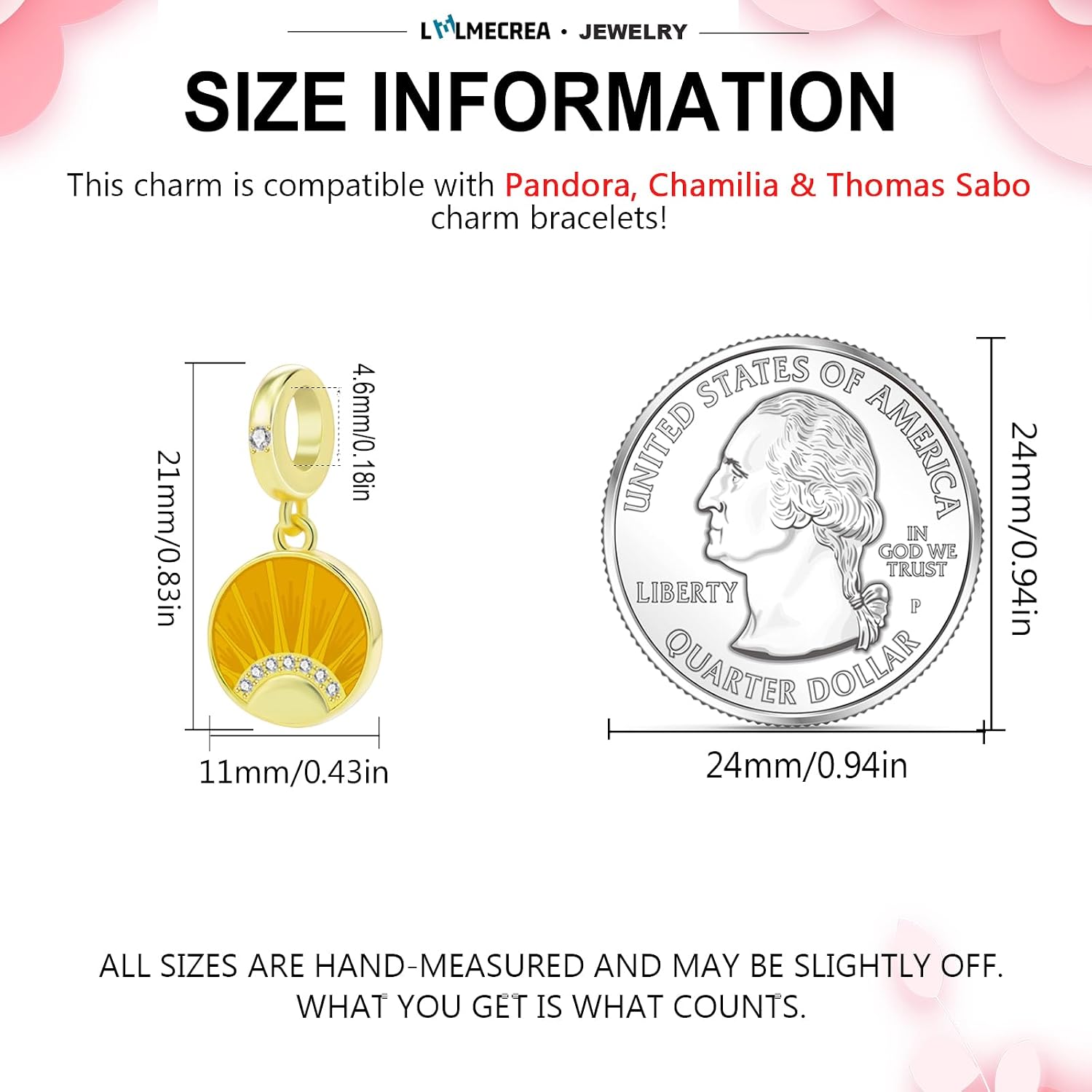 Detalle de LMLMECREA Charms Anhänger 925 Sterling Silber – Sonnen Charm für Europäische Armbänder