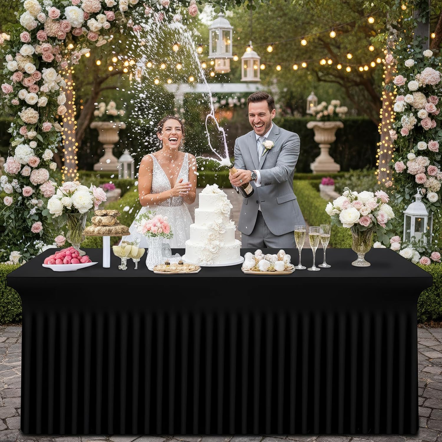 Thumbnail 4 de Smiry Spandex Tablecloth 72" for 6FT Tables 📋