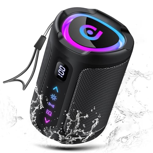 Detalle de aowoka Altavoz Bluetooth portátil con Pantalla Digital Inteligente y luces LED