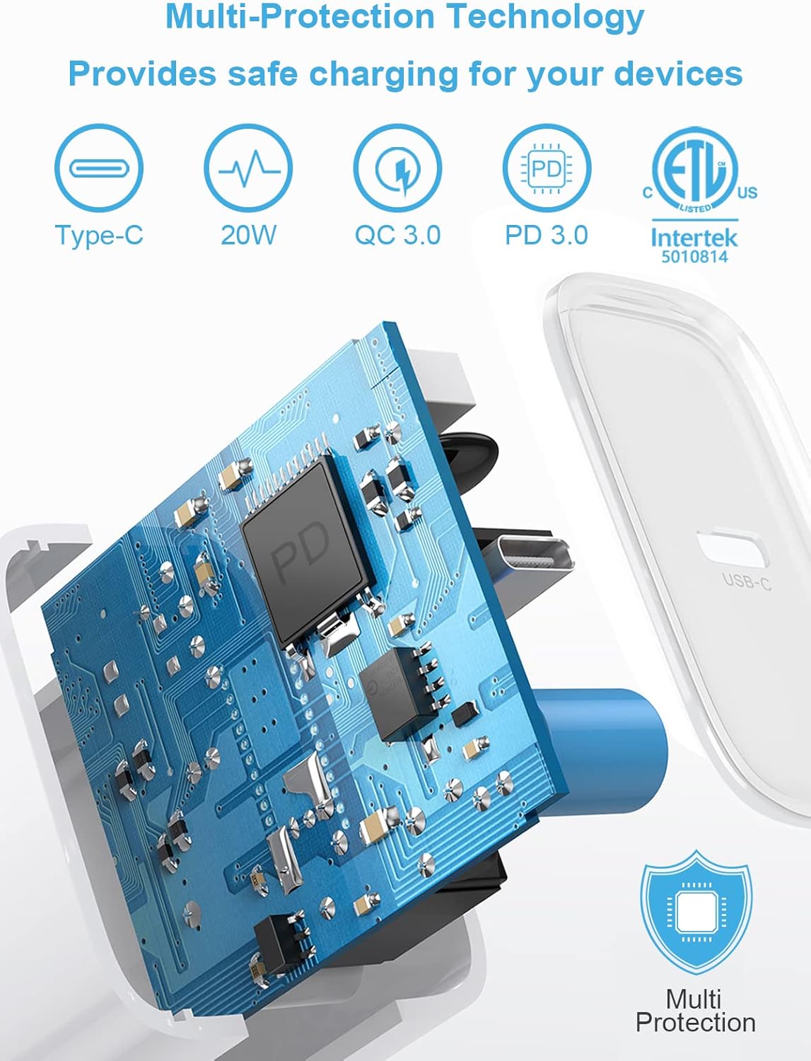 Detalle de STAMISH iPhone Fast Charger 20W 3+3Pack