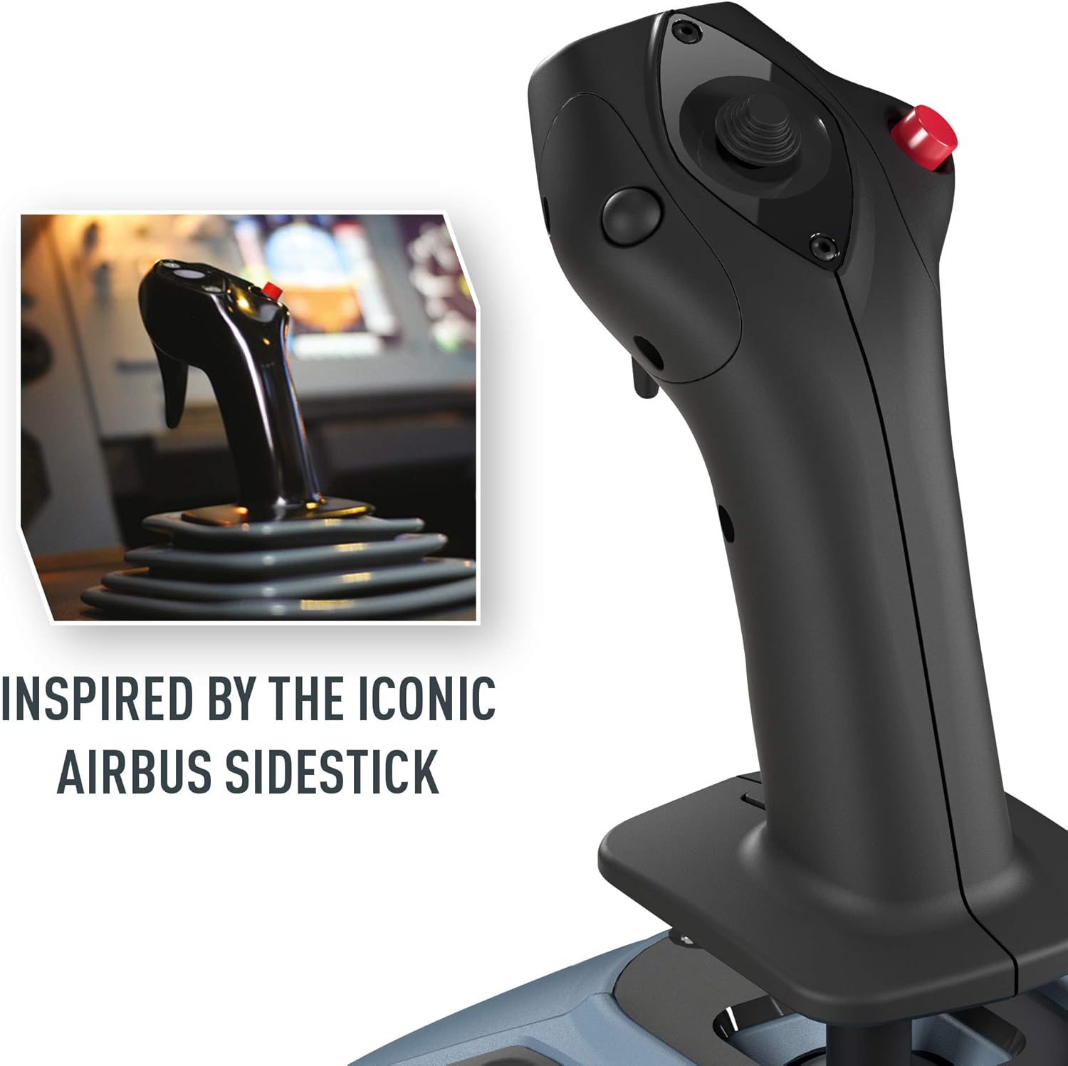 Detalle de Thrustmaster TCA Sidestick Airbus Edition – Joystick ergonómico replica 1:1 con sensori magnetici