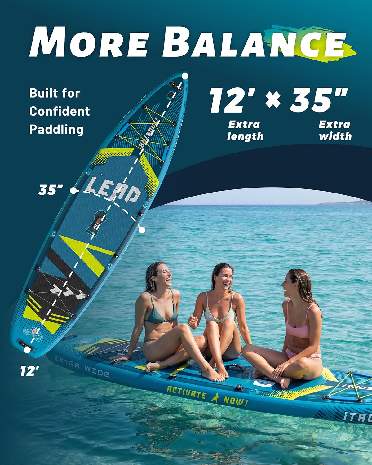 Thumbnail 2 de iTAOSTAR Lead 12' Stand Up Paddle Board (Inflatable) with 5 Fins and Conversion Kit