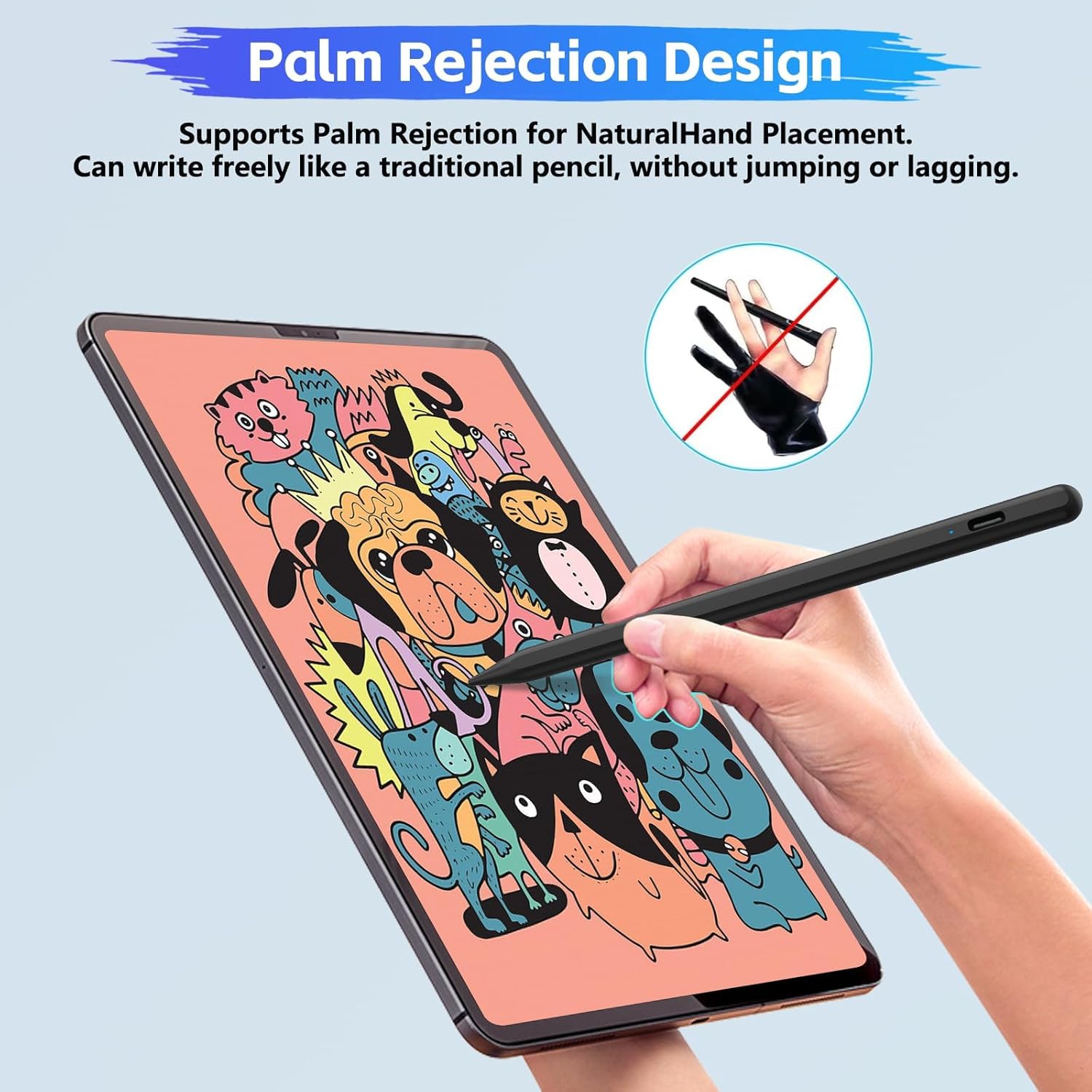 Thumbnail 5 de Tablet Stift für Android: Stylus Pen mit Neigungserkennung, 1,5-mm Spitze & Schnellladung (Black)