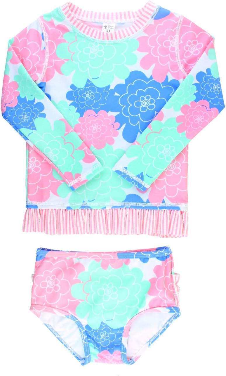 Thumbnail 6 de RuffleButts Baby/Toddler Girls Long Sleeve UPF50+ Rash Guard Bikini Swimsuit