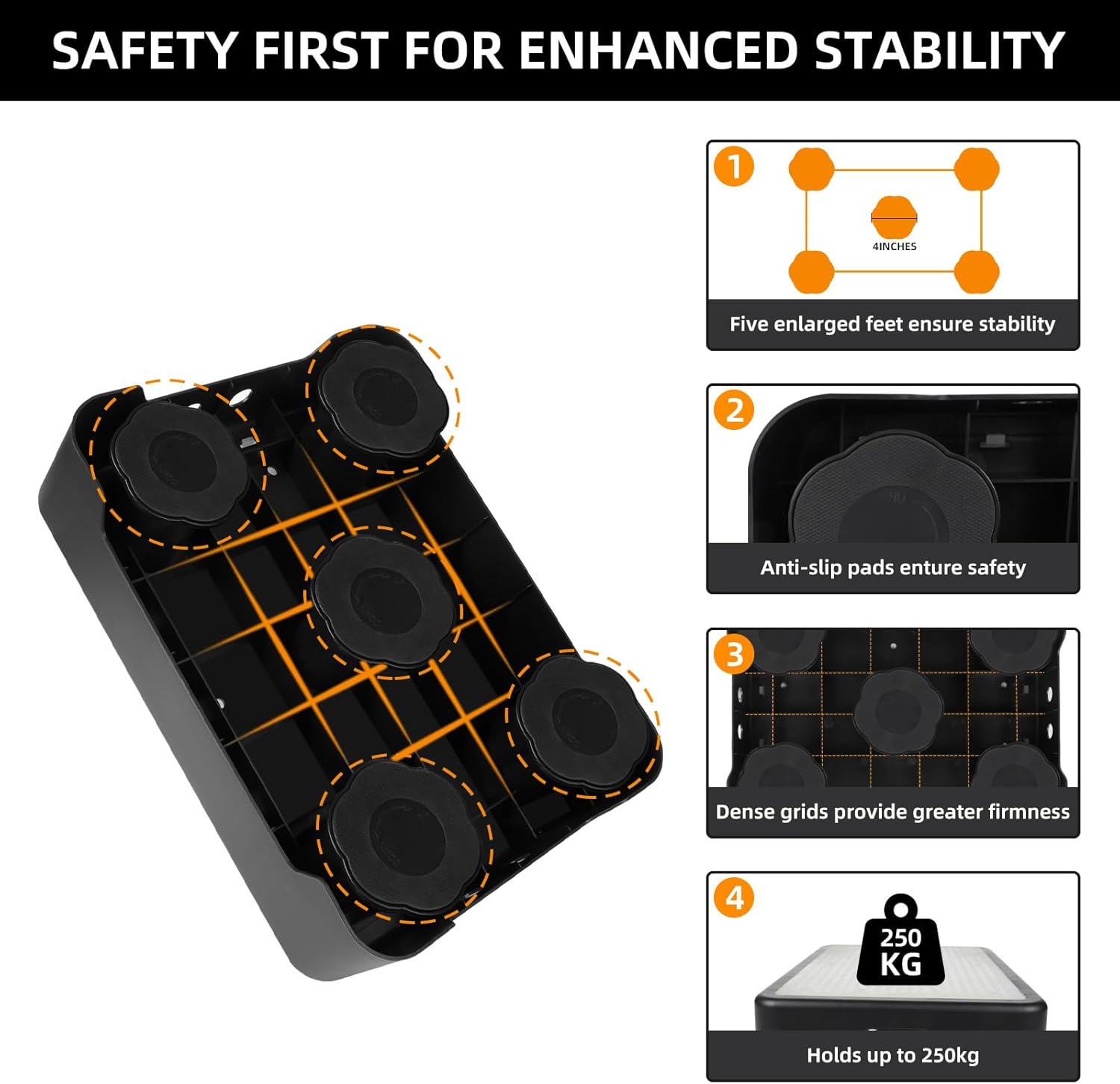 Thumbnail 4 de Adjustable Step Stool for Adults 3-Level Glow