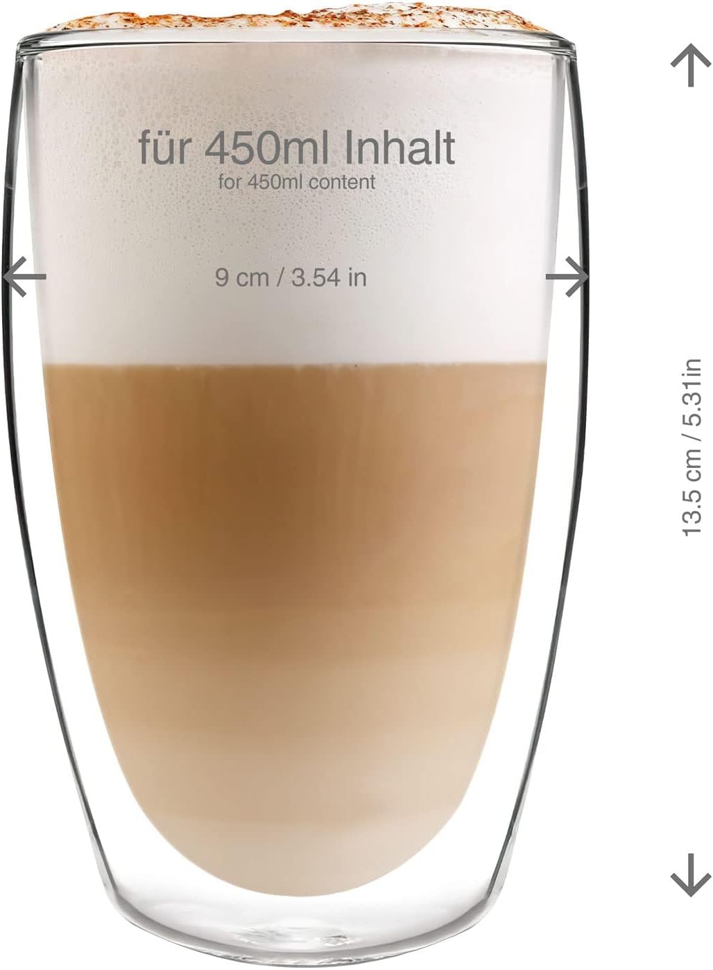 Detalle de Dimono dubbelwandige drinkglazen 450 ml van borosilicaatglas, set van 6