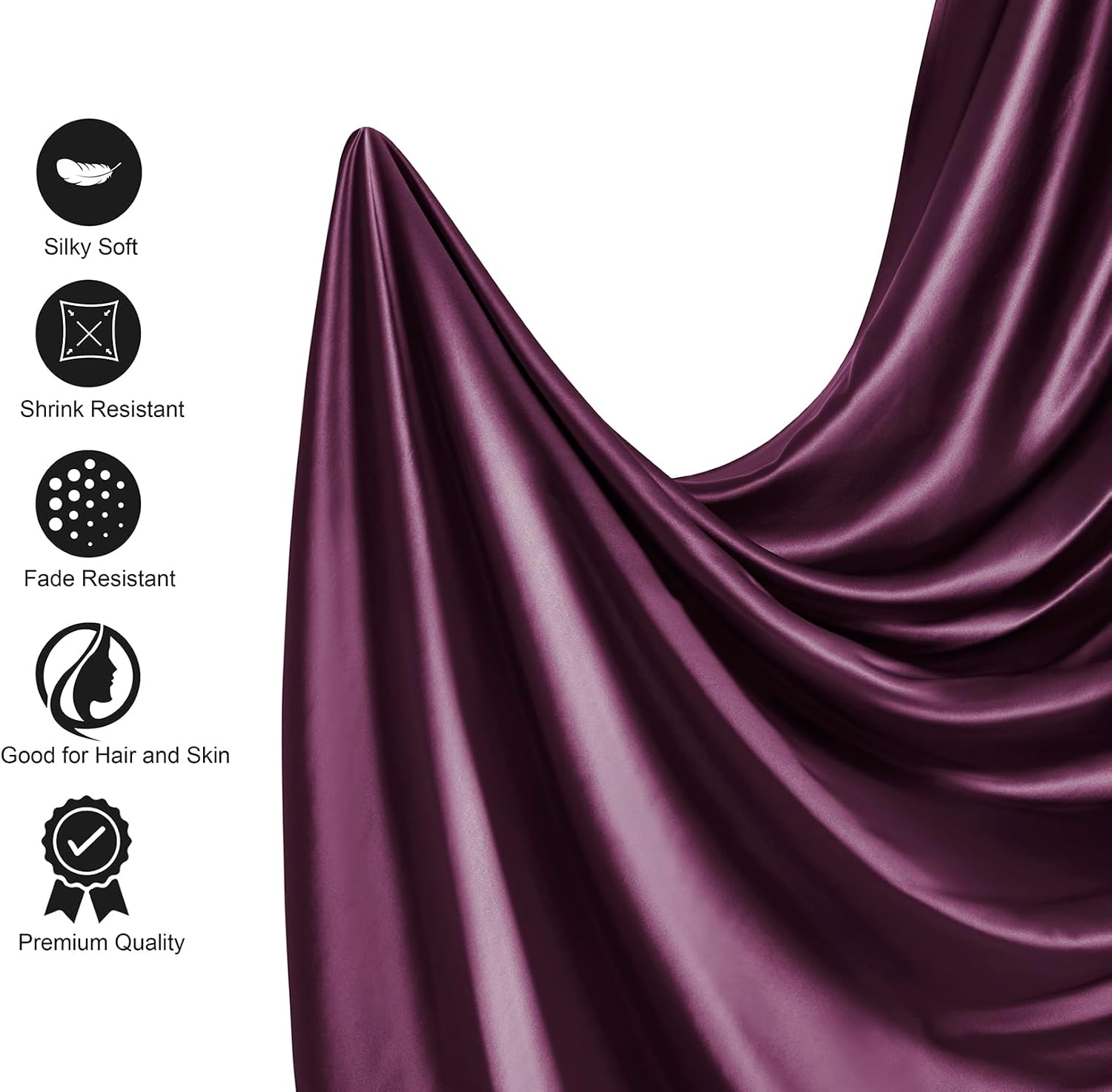 Detalle de Queen Size Satin Bed Sheet Set