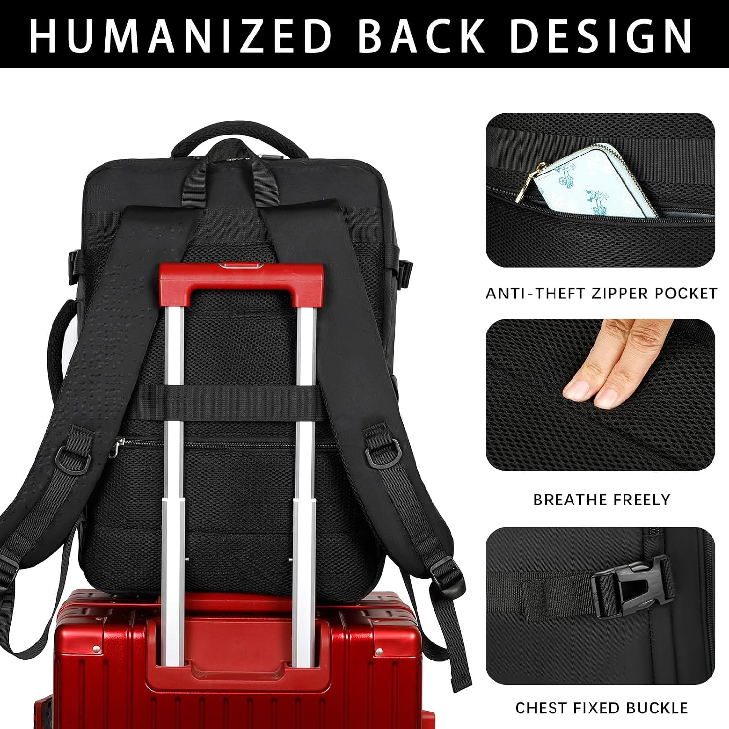 Detalle 2 de SHRRADOO Travel Backpack 40L