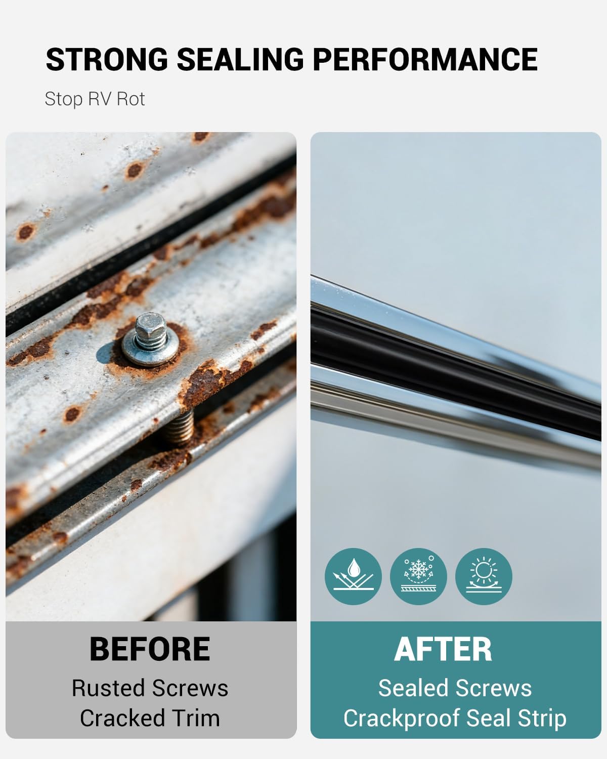 Thumbnail 3 de 1” RV Trim Molding Insert 100 Ft Heavy-Duty Vinyl Rubber Seal Strip (Black)