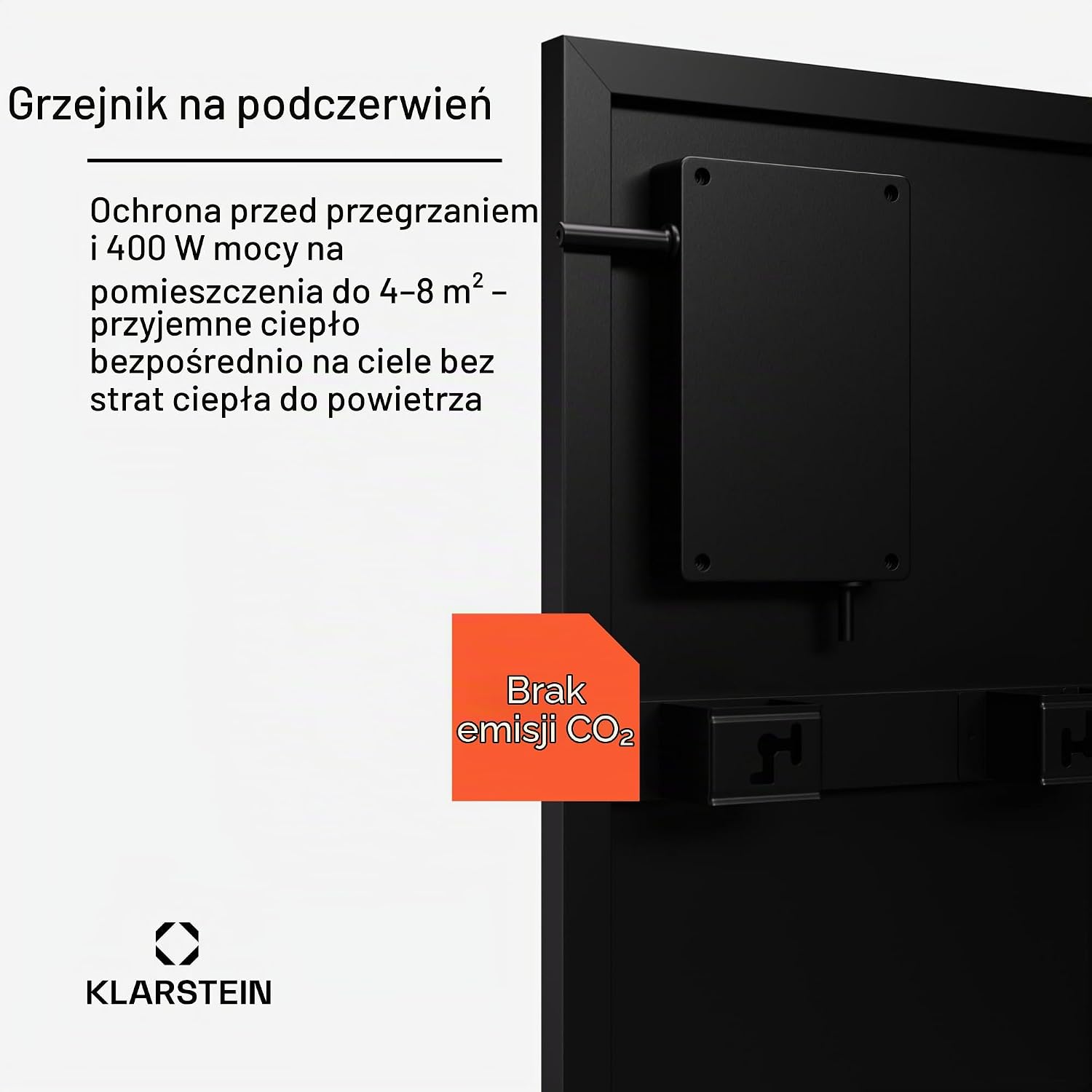 Detalle de Klarstein ACO14_IR_WWBrn_400V grzejnik na podczerwień 400 W, IP24, Wi-Fi