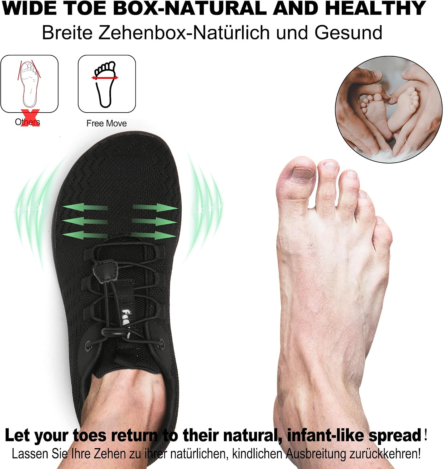 Thumbnail 2 de Geweo Barfußschuhe Herren/Damen – atmungsaktiv, extra breiter Vorfuß, Zero-Drop-Sohle, leger & sportlich