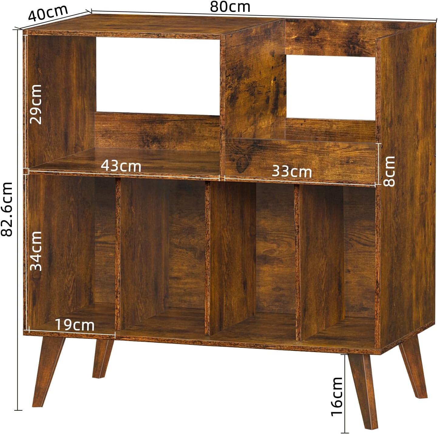 Thumbnail 1 de LELELINKY Large Record Stand With Storage and Shelf – Vinyl Holder with Presentation Surface for Up to 300 Albums
