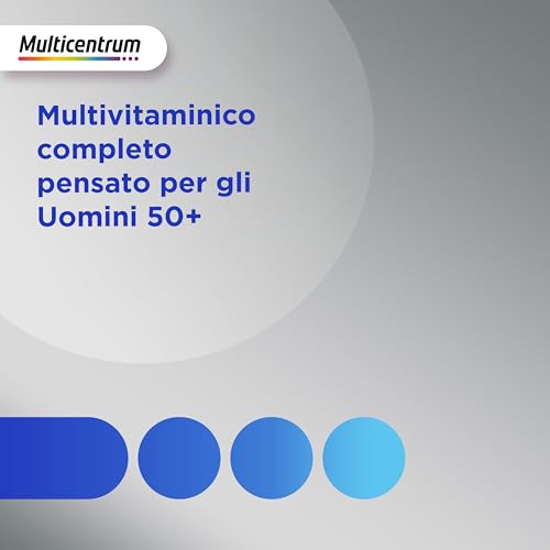 Detalle 2 de Multicentrum Uomo 50+ – Integratore Multivitaminico Completo, 60 Compresse