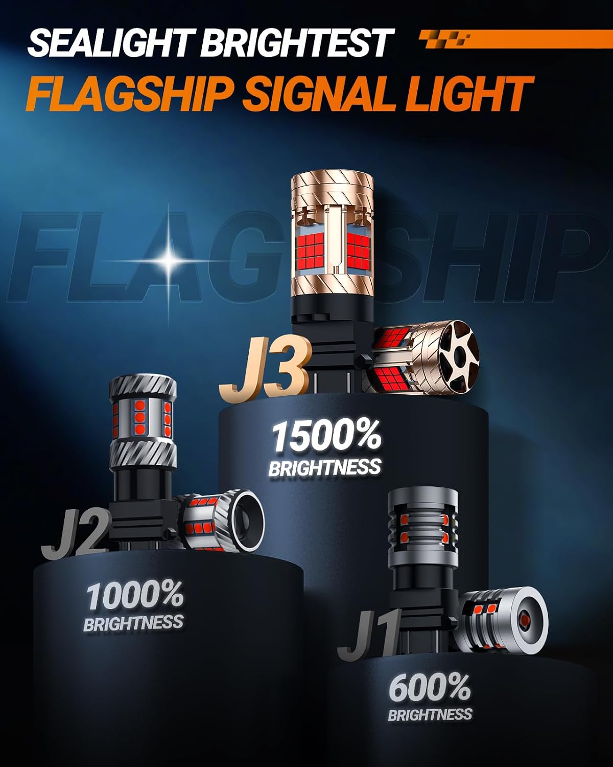 Thumbnail 3 de SEALIGHT 3157 LED Bulb Red (Brake/Stop & Tail), Anti Hyper Flash, Built-In Resistor, Plug-N-Play, Pack of 2