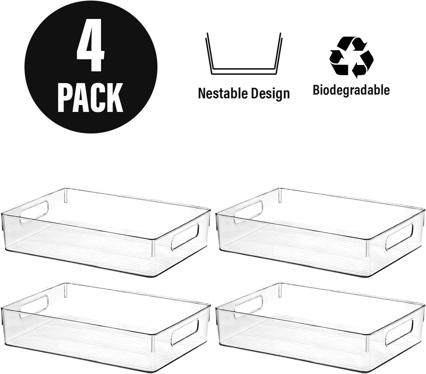 Thumbnail 3 de ShelfShaper Clear Plastic Storage Bins (Pantry, Fridge, Bathroom & More)