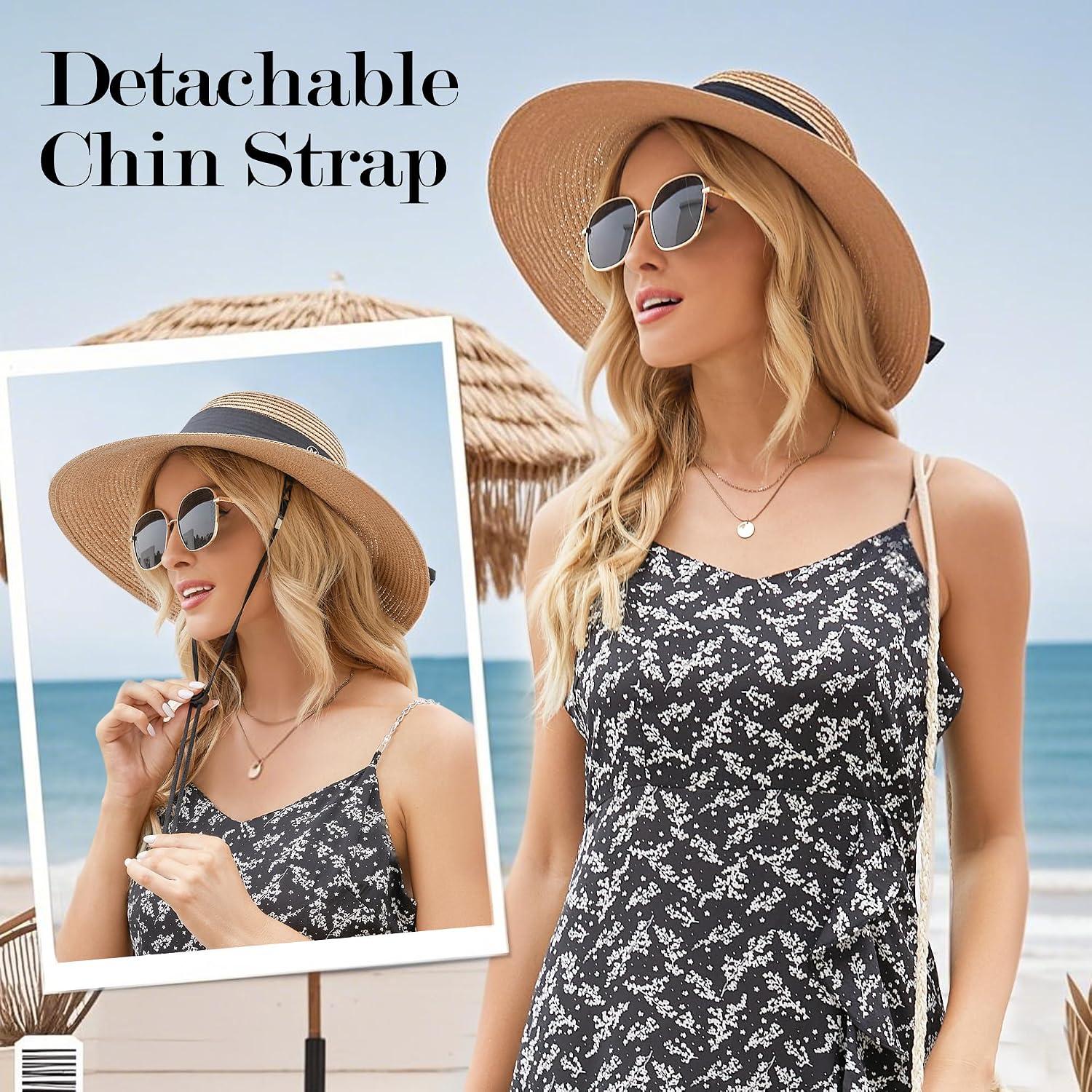 Thumbnail 4 de Beach Hat for Women by Trifabricy: Wide Brim, Foldable Sun Hat with UPF 50+ Protection