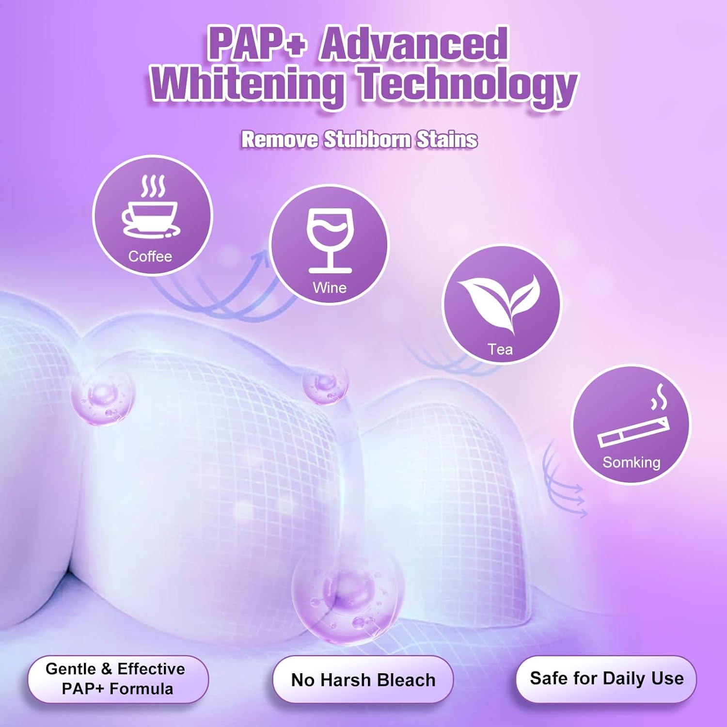 Detalle de PankooTeeth Purple Teeth Whitening Strips – 21 Treatments (42 Strips)