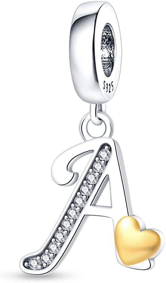 Thumbnail 6 de LIGHTDOG Charms lettres en argent 925 (zincirconium doré) pour bracelets européens compatibles