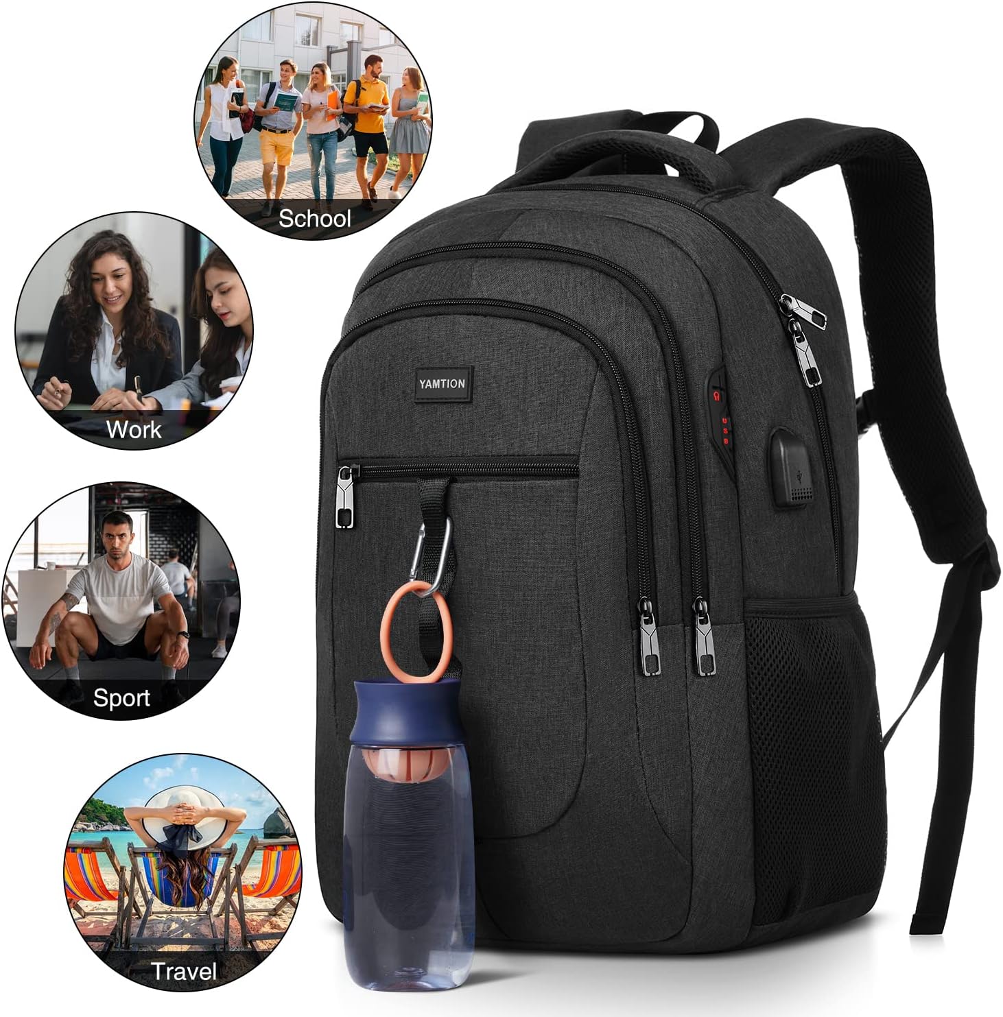 Detalle 2 de YAMTION Mochila Escolar 17.3" para Estudiantes