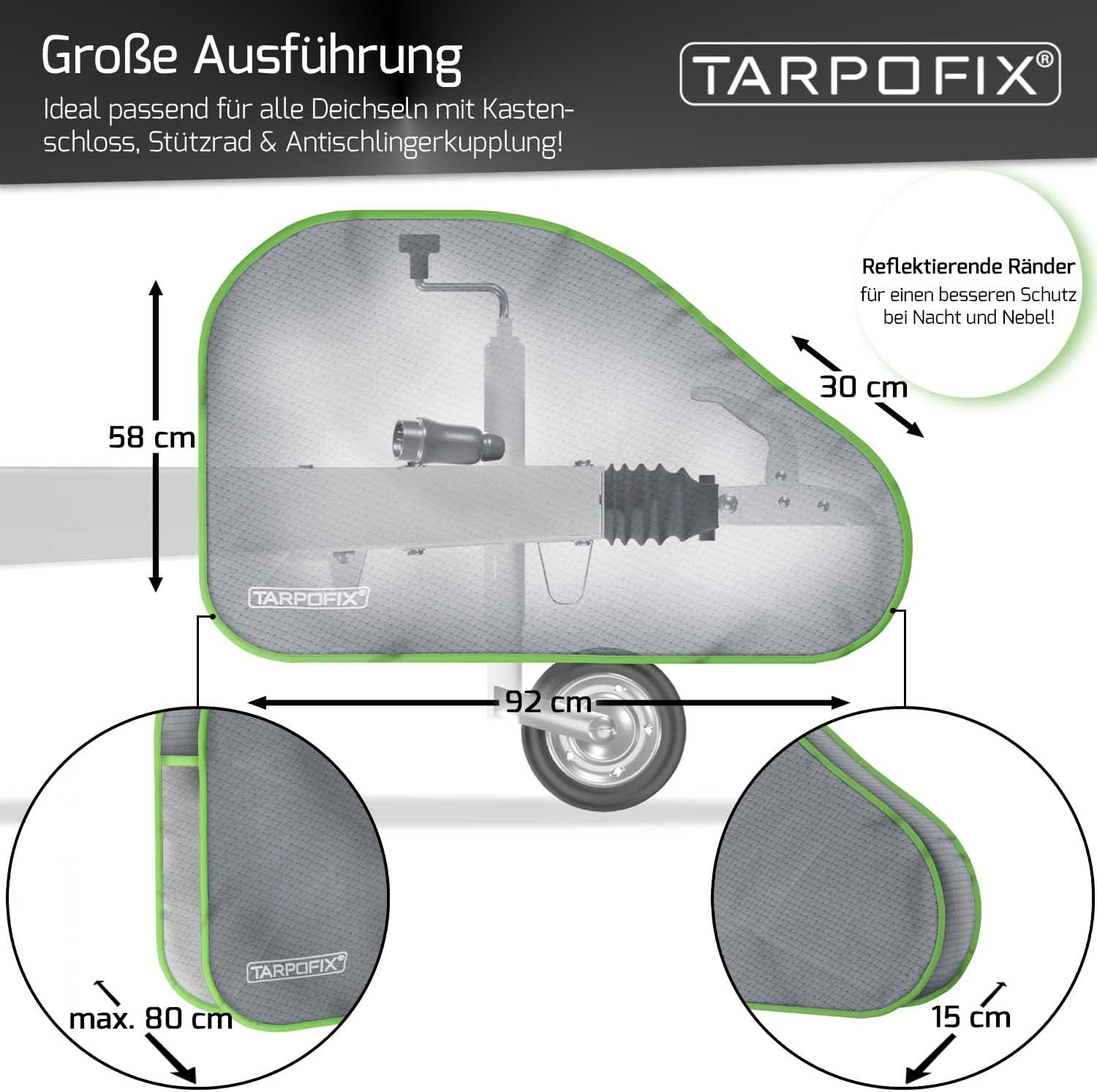 Detalle 2 de Tarpofix Deichselabdeckung Groß 4‑Lagen Schutz