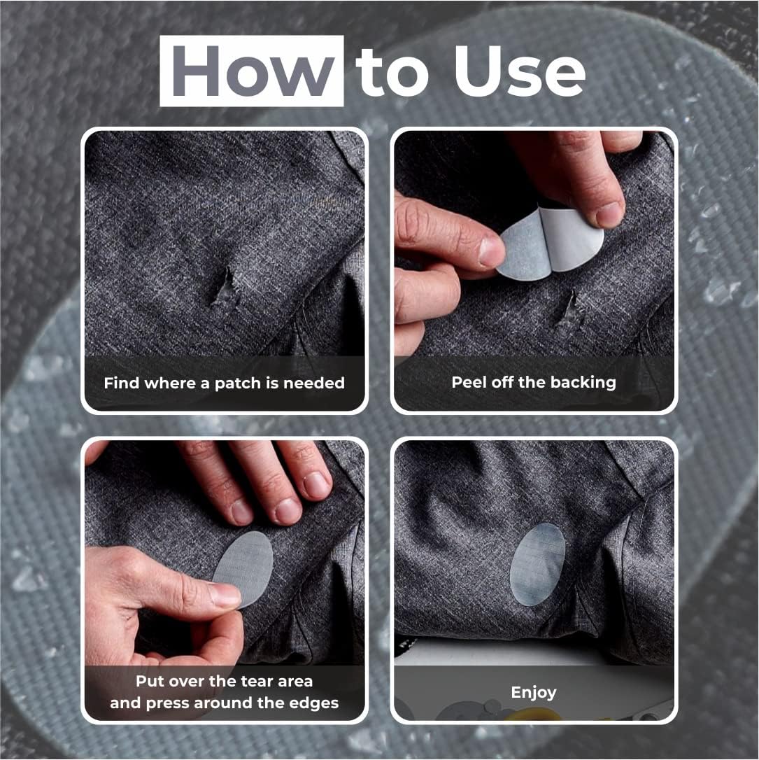 Detalle 2 de aZengear Repair Patches DIY waterproof patch kit (11 pcs, 30+ colours) for down jackets, tents and more