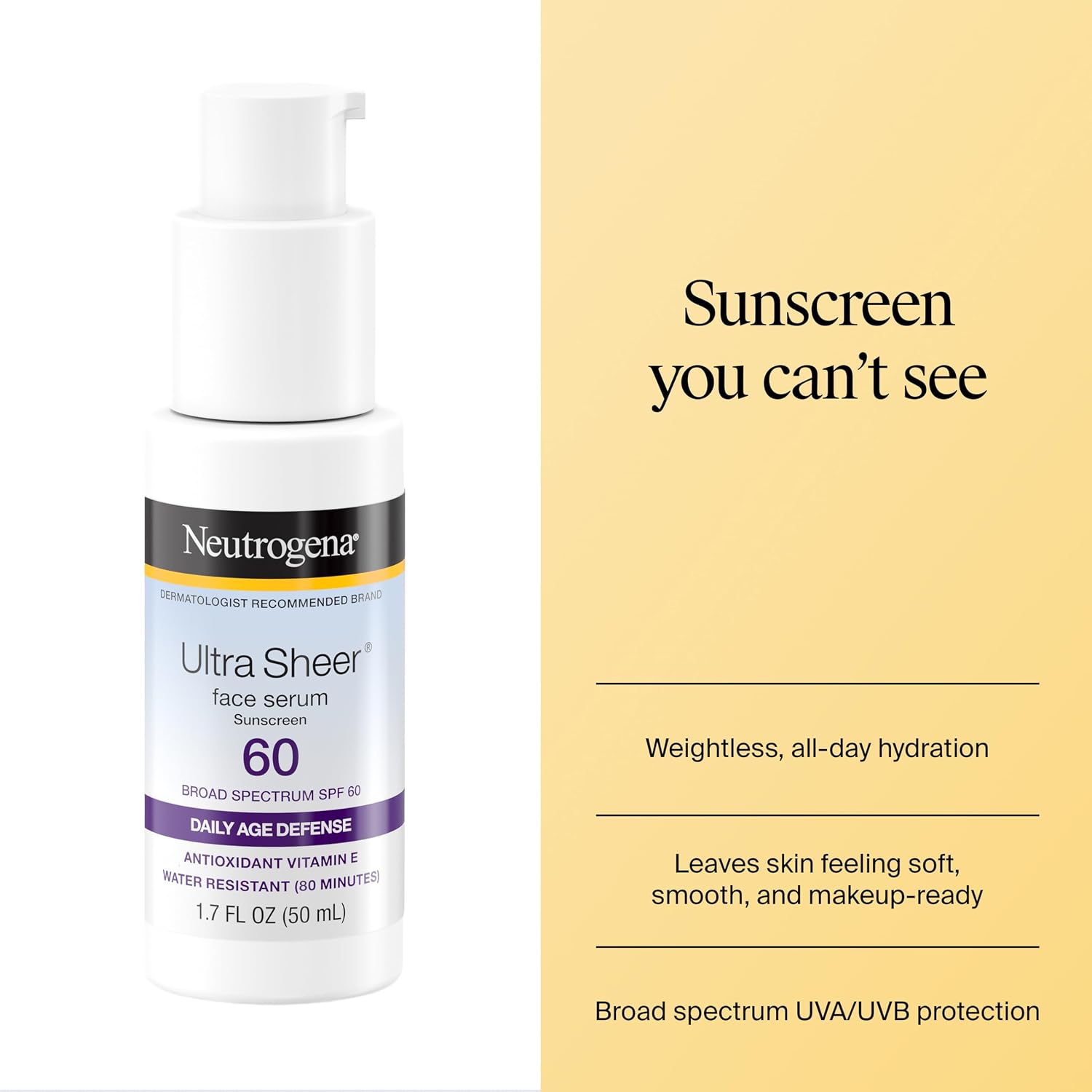 Detalle 2 de Neutrogena Ultra Sheer Face Sunscreen SPF 60 ⚡