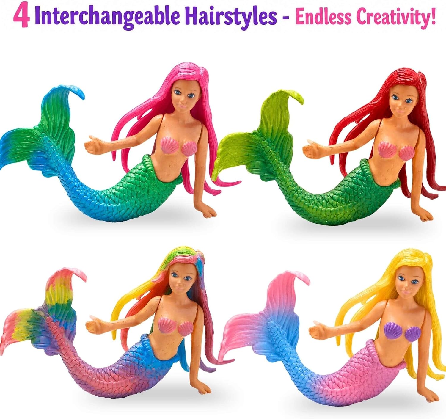 Detalle 1 de SOLDAY Mermaid and Unicorn Paint Kit, 4 figures