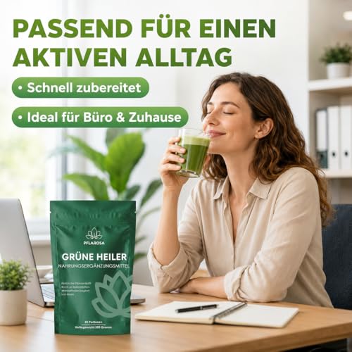 Thumbnail 9 de Grüne Entgiftungspulver 200g von Pflarosa – Greens Pulver mit Matcha, Gerstengras, Spirulina & Heidelbeeren