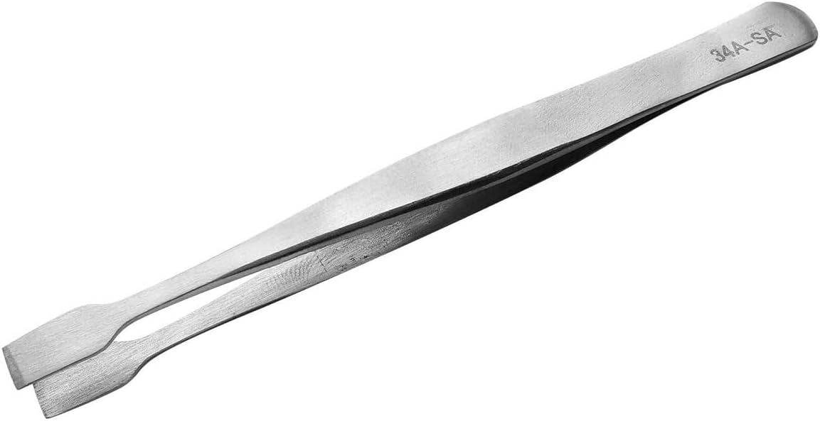 Detalle 2 de Stainless Steel Flat Spade-Tip Tweezers