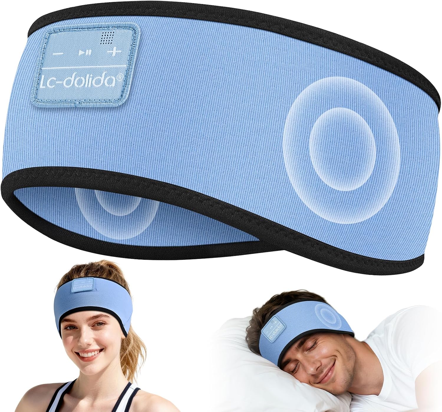 Detalle de LC-dolida LC001 Sleep Headband with Bluetooth 5.4, HiFi Audio and USB-C