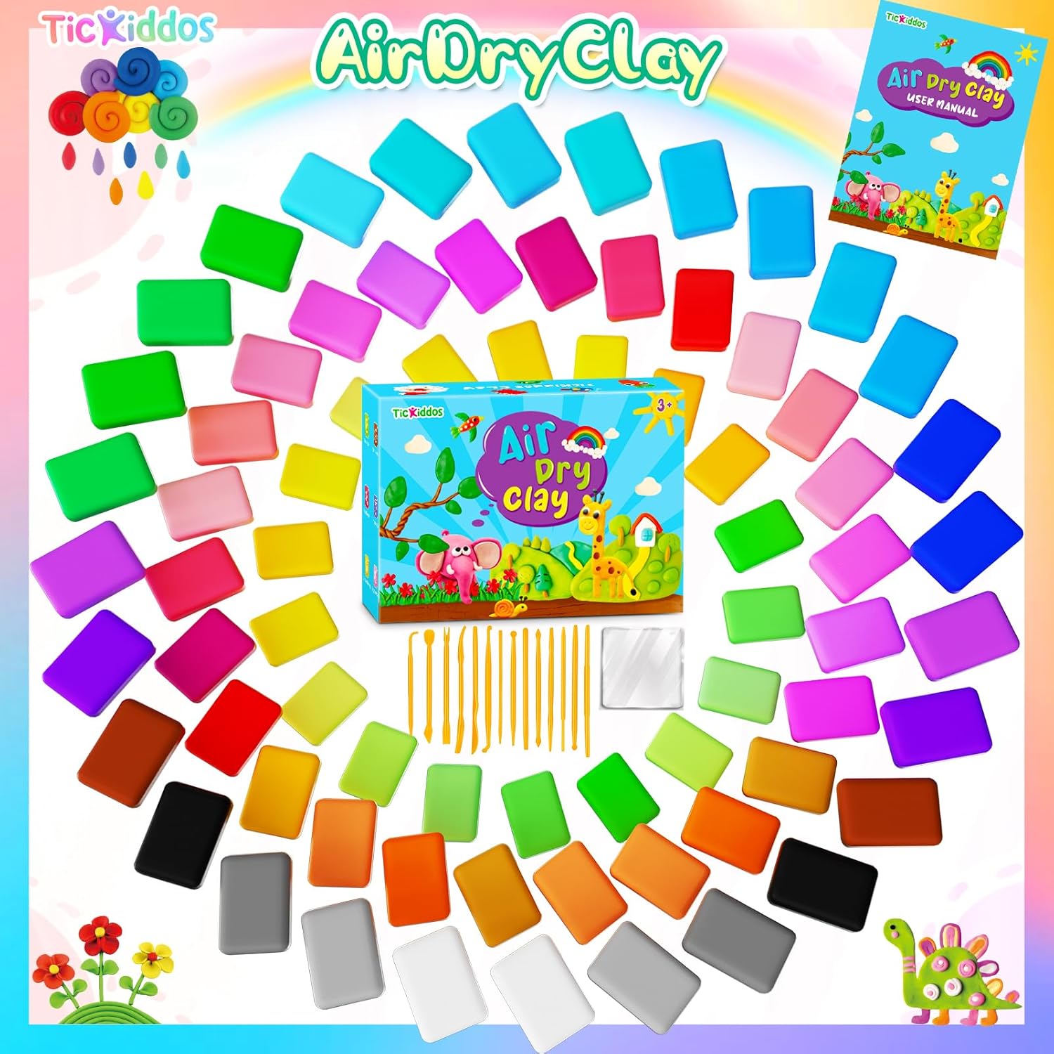Thumbnail 6 de TicKiddos 36-colour air dry clay set, 72 bags 🎨