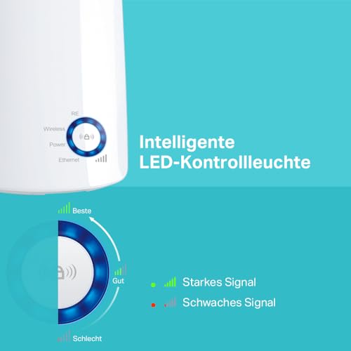 Detalle 2 de TP-Link TL-WA850RE WLAN-Verstärker – 300 Mbit/s, 2,4 GHz, App-Steuerung, LAN-Port, AP-Modus