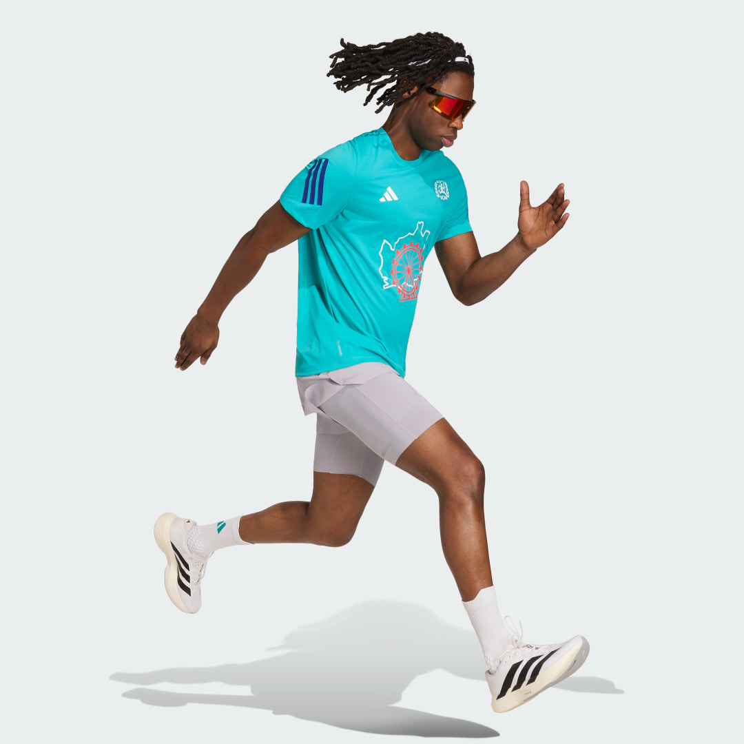 Detalle de Adidas Vienna Marathon Running Event T-Shirt Short Sleeve – camiseta verde para corredores