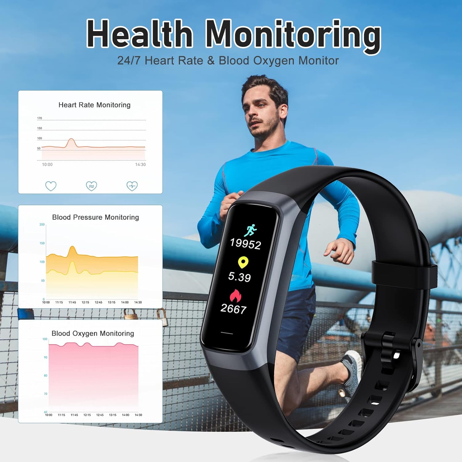 Thumbnail 5 de Spurkey Fitness Tracker with 24/7 Heart Rate and Health Monitoring