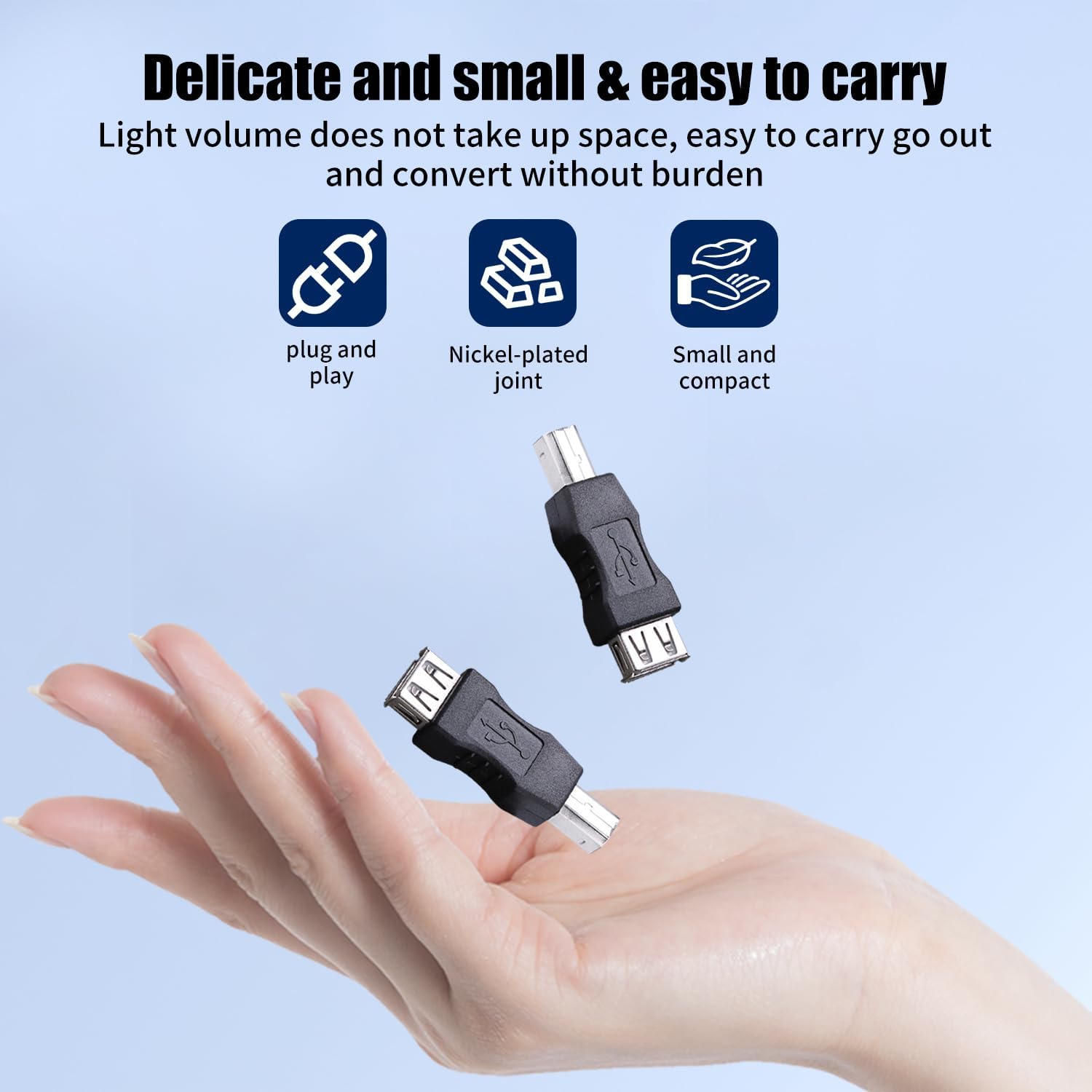 Thumbnail 6 de Herfair USB A to B Adapter – Female to Male Converter (2 Pack) for Printers, Scanners and More