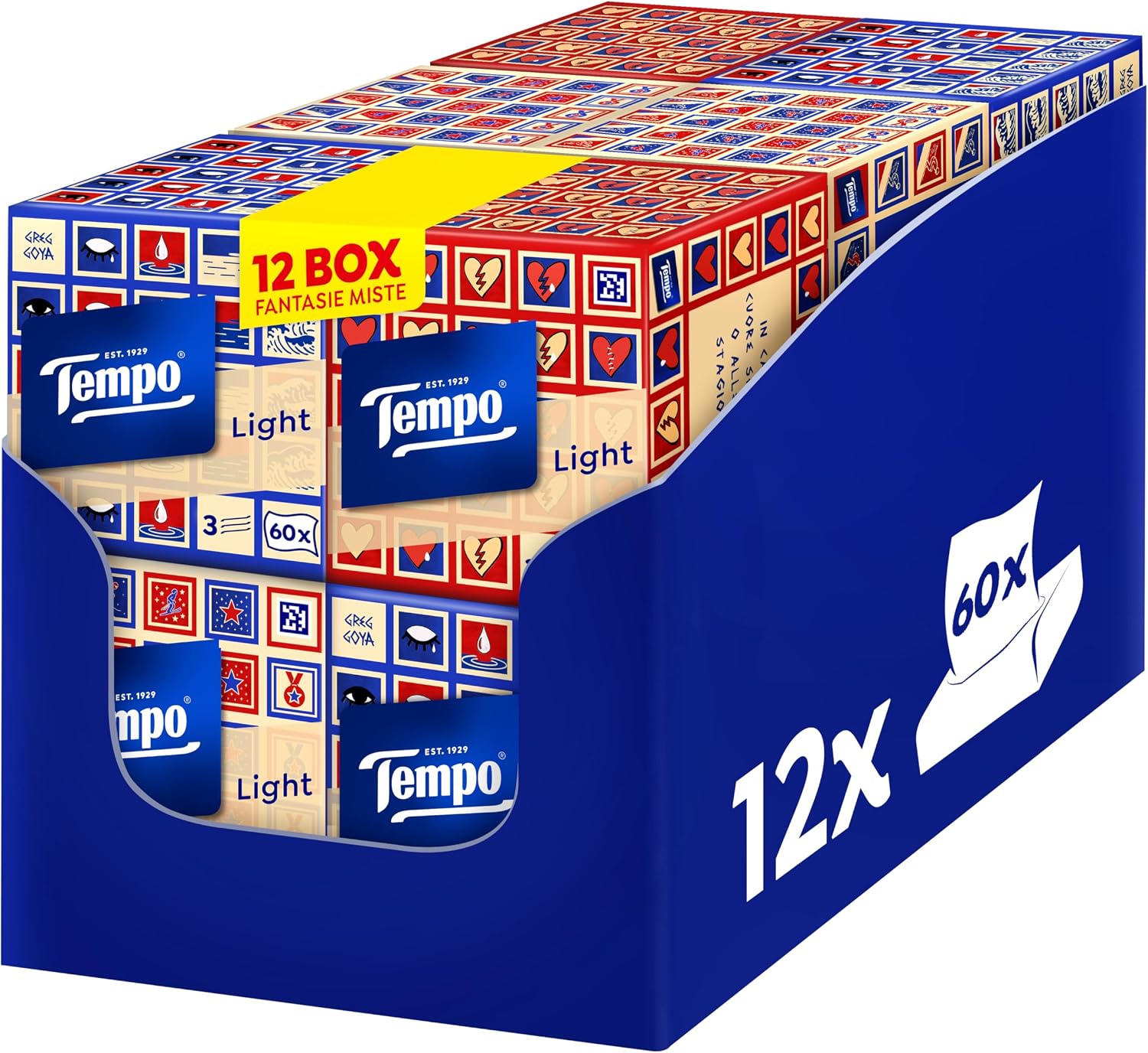 Detalle de Tempo Fazzoletti Box 3 veli – 12 confezioni da 60 fazzoletti