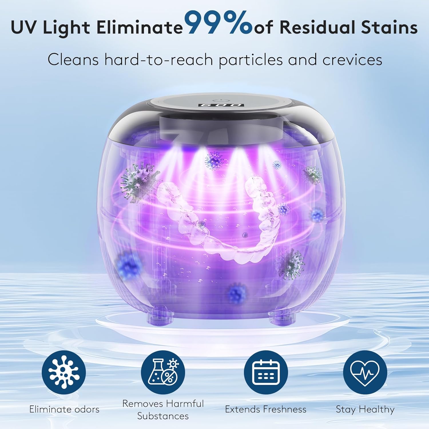 Detalle de Ultrasonic Retainer Cleaner Machine 48kHz 🪥