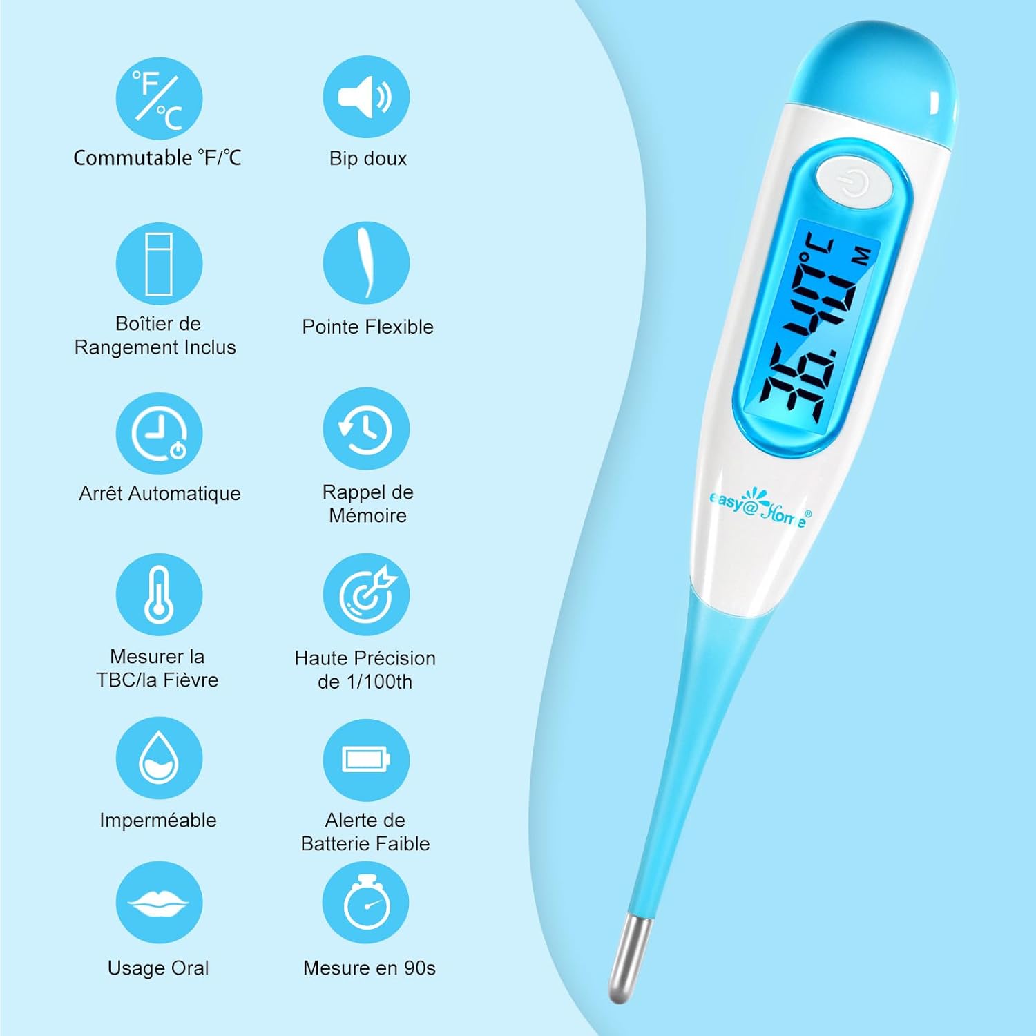 Detalle de Easy@Home Thermomètre basal digital 0,05°C 📋