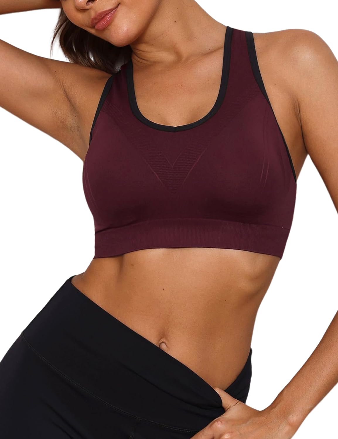 Detalle 2 de Sykooria Brassière de sport femme en nylon/élastane, coussinets amovibles (S à XXL)