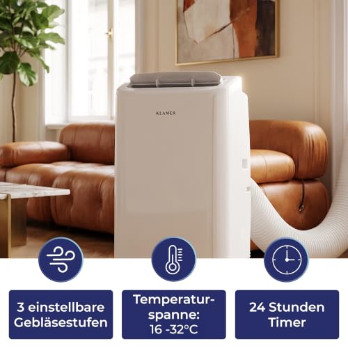 Detalle de KLAMER Mobile Klimaanlage 14000 BTU – flexibel, 3-in-1, geeignet für Räume bis 50 m²